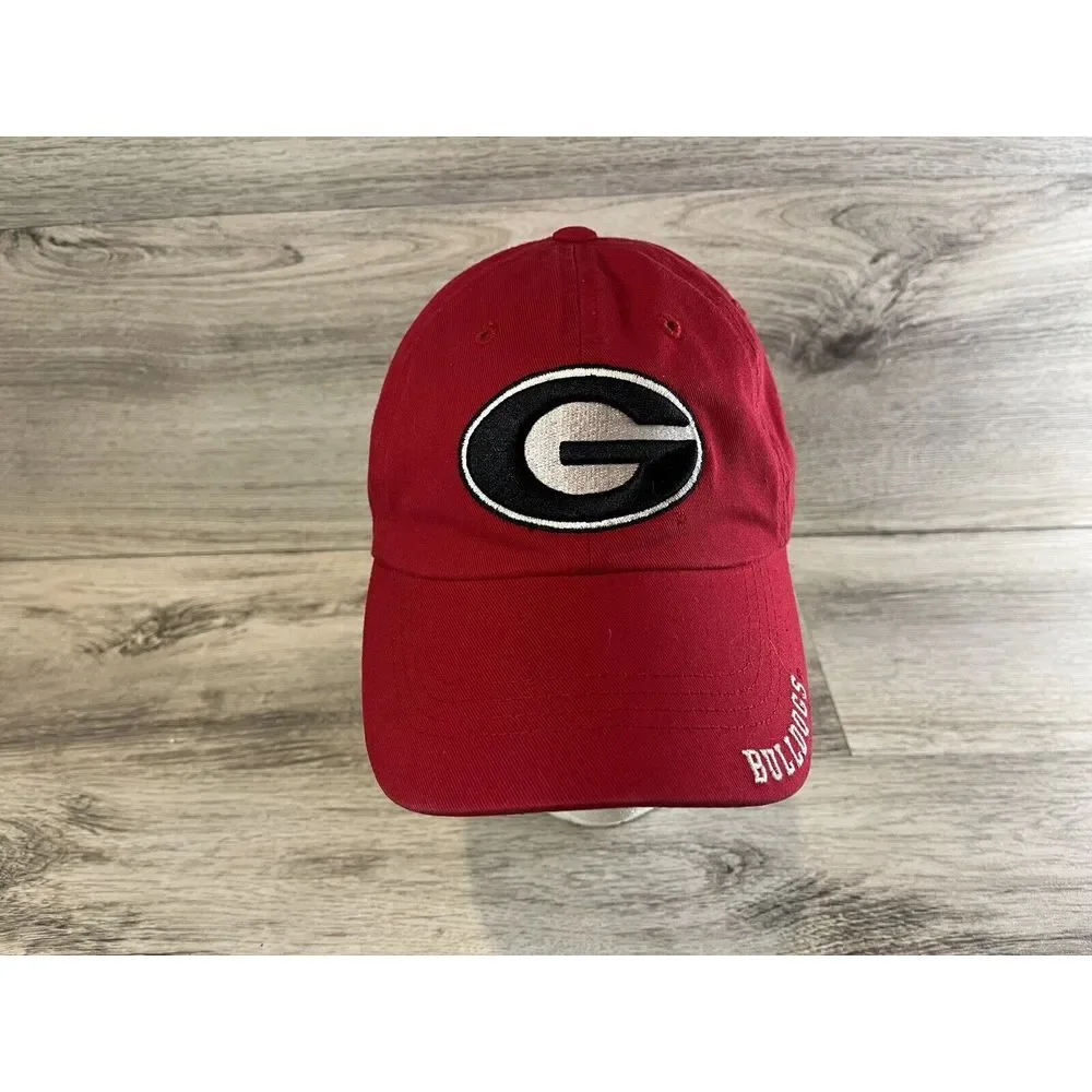 Georgia Bulldogs Hat Cap Mens Adjustable Red‎ Captivating Headgear Embroidered
